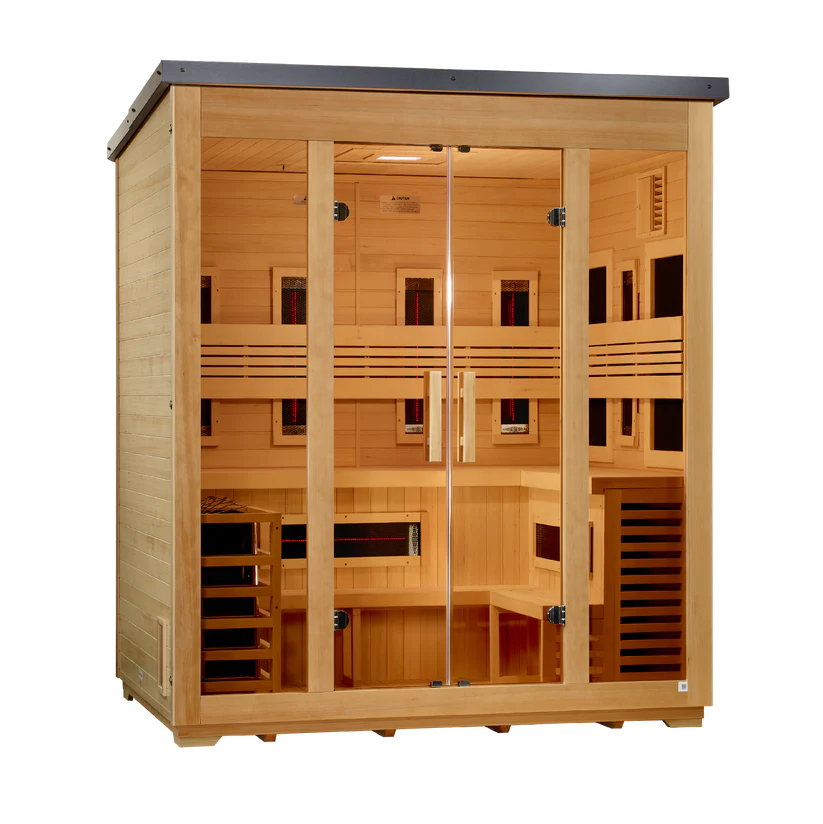 Golden Designs “Gargellen” 5 Person Hybrid Flat Roof Outdoor Sauna GDI-8025-01